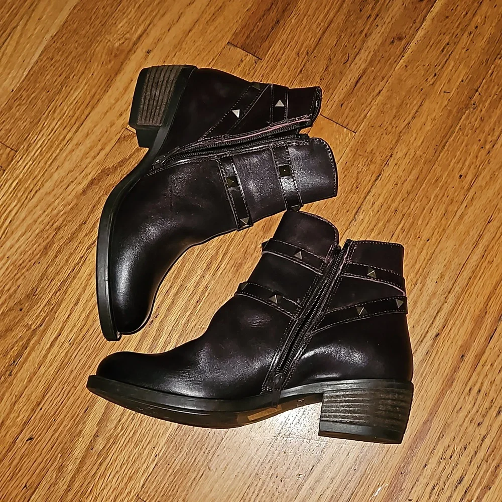 David Tate Women's Dark Brown Ankle Booties with Buckles